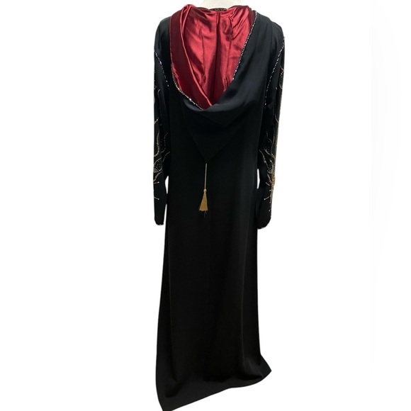 Ayat fashion‎ abaya kaftan maxi black embellished hooded Medium NWT - Picture 2 of 10